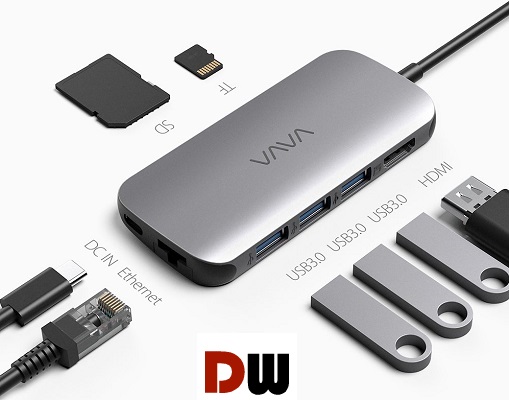 VAVA USB C Hub 8 in 1 Adapter ports